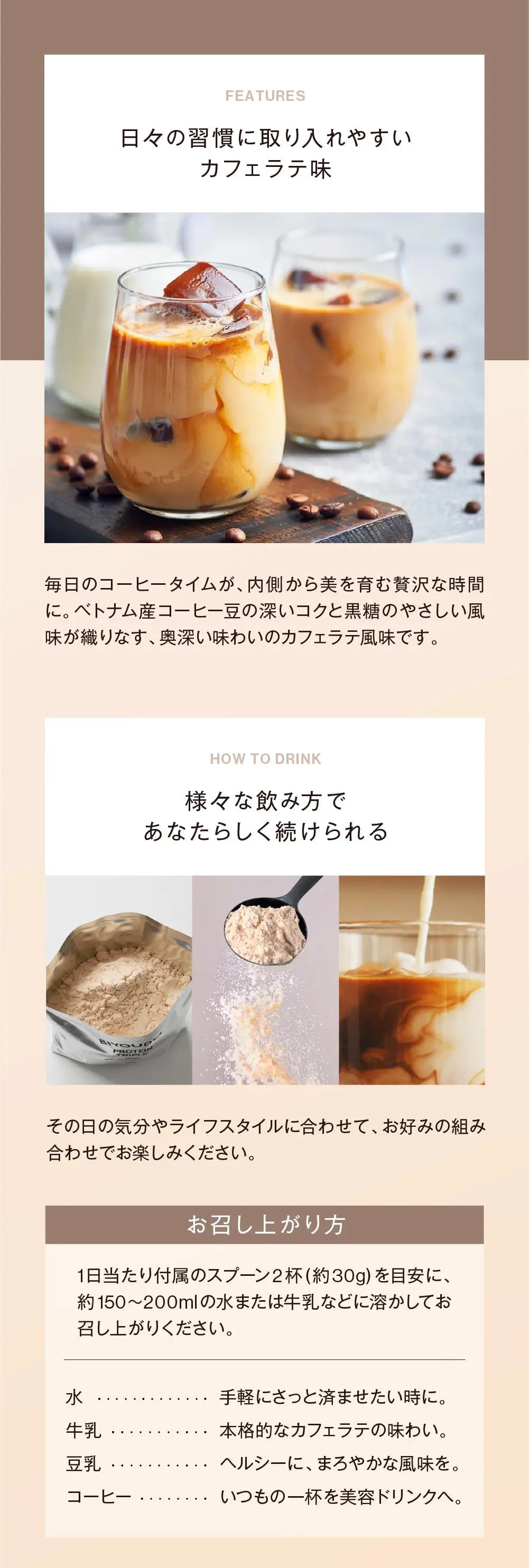 カフェラテ味