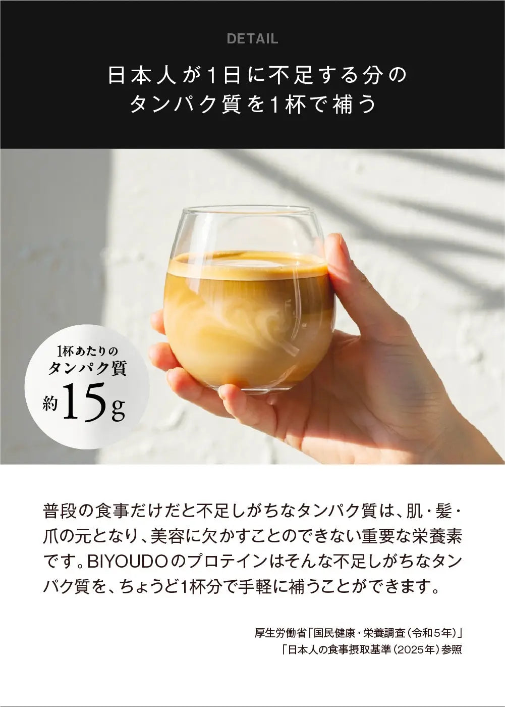1杯あたりのタンパク質 約15g